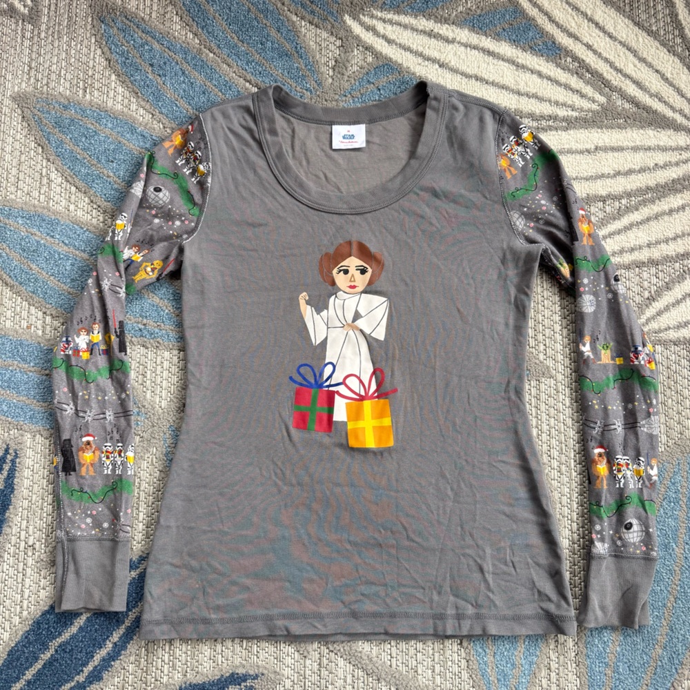 Hanna Andersson Women's Star Wars Carolers Leia Pajama Top‎ Shirt Medium Organic